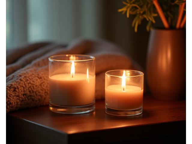 아로마 디퓨저와 켜진 캔들