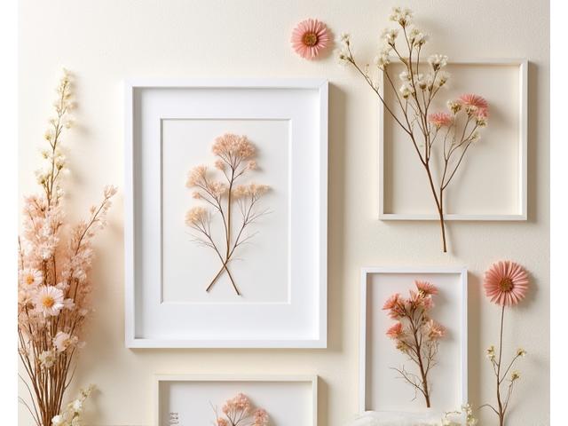 다양한 형태의 맞춤형 드라이 플라워 아트 작품들
